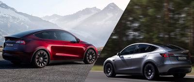Werten Sie Ihr Tesla Model Y mit Quicksilver und Midnight Cherry Red auf