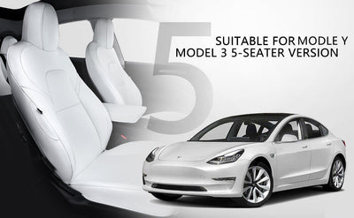 Enthüllung der weißen Sitzbezüge und des dazugehörigen schützenden Tesla-Zubehörs für das Tesla Model Y im Jahr 2024