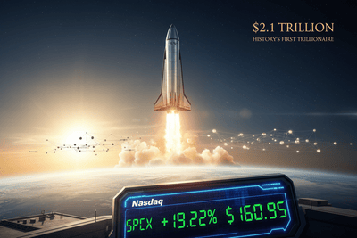 SpaceX schießt am Börsengangstag um 19 % in die Höhe und erreicht 2,1 Billionen Dollar. Musk wird der erste Billionär der Geschichte.