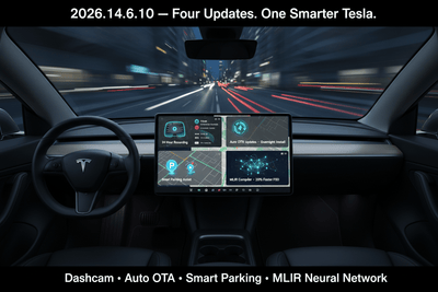 Tesla 2026.14.6.10: 24-Stunden-Dashcam, automatische Updates und der MLIR-Compiler, der FSD um 20 % schneller machte