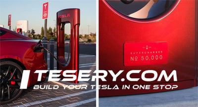 Teslas 50.000ster Supercharger: Enthüllung der Ultra Red Special Edition!