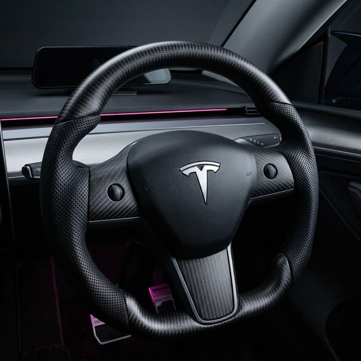 Sport Kohlefaser-Lenkrad für Tesla Modell 3 / Y Bar Style 39 ~