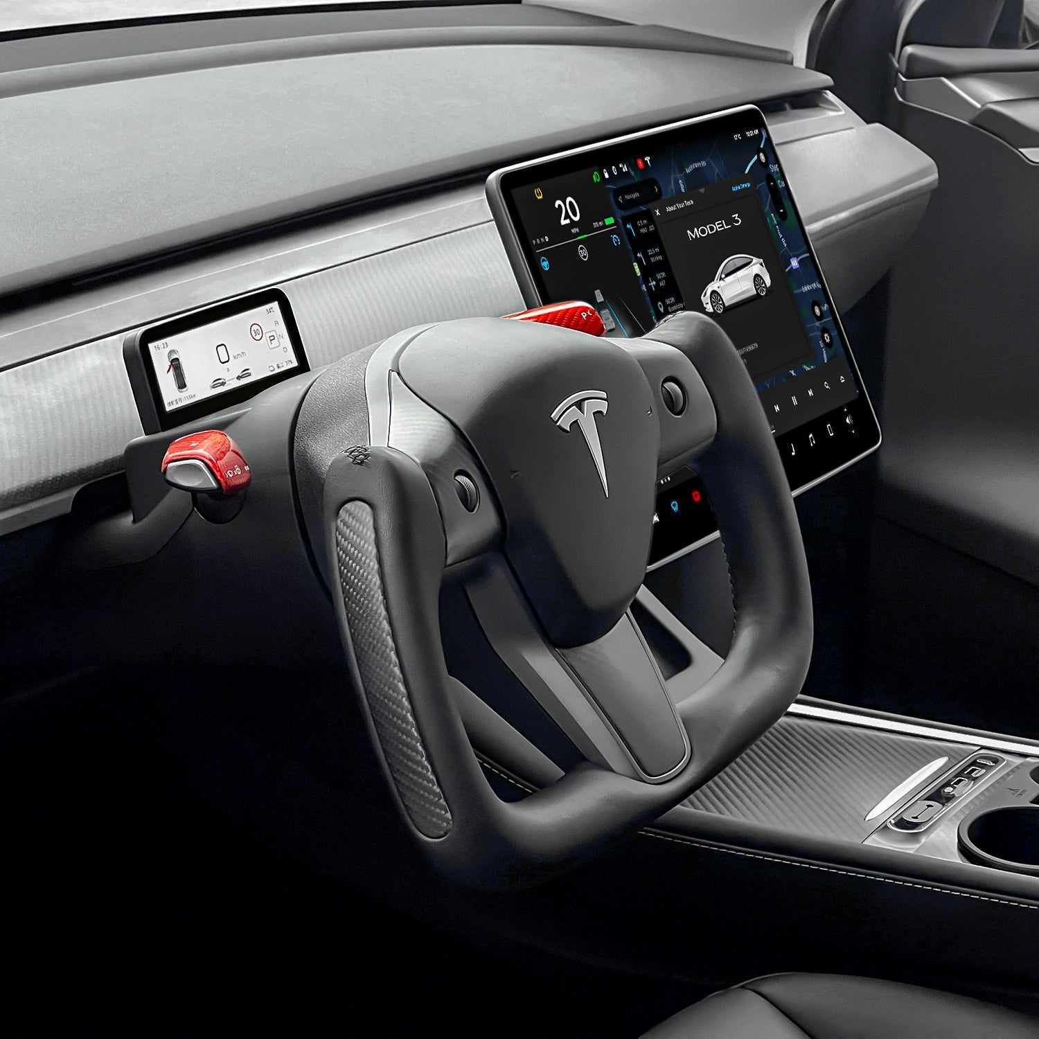 Wei es Lederlenkrad Passend F r Tesla Model 3 Model Y wei-es-lederlenkrad-passend-f-r-tesla-model-3-model-y