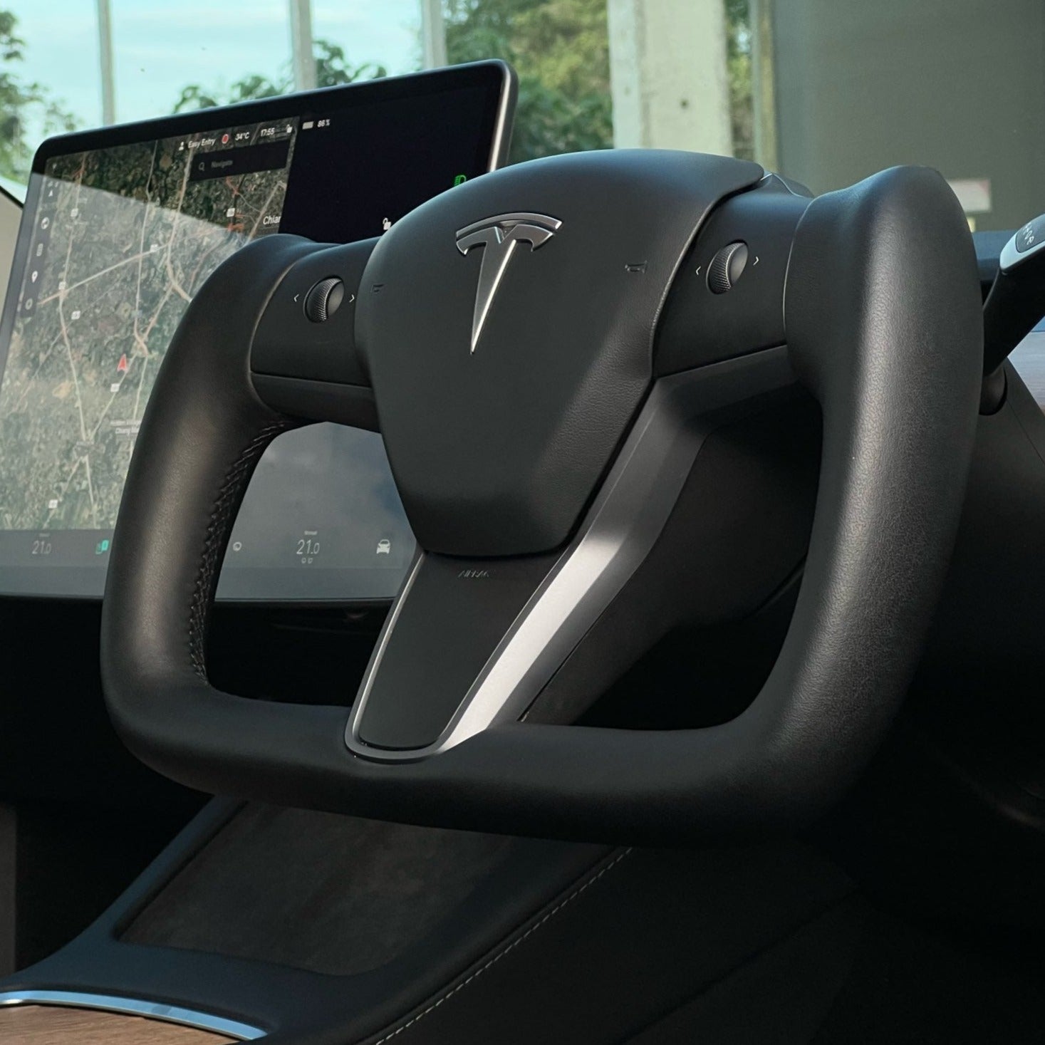 Wei es Lederlenkrad Passend F r Tesla Model 3 Model Y wei-es-lederlenkrad-passend-f-r-tesla-model-3-model-y