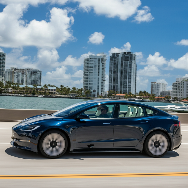 Tesla's Autonomous Future, Encased in Glass, Rolls Through Miami — Cybercab at F1 Miami Grand Prix Fan Fest 2026