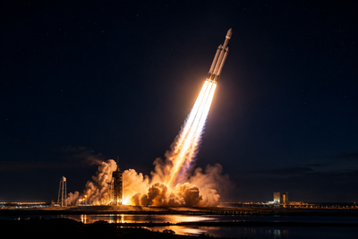 Falcon Heavy Launches First NRO Mission, Completing Tripleheader