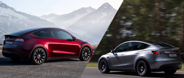 Werten Sie Ihr Tesla Model Y mit Quicksilver und Midnight Cherry Red auf