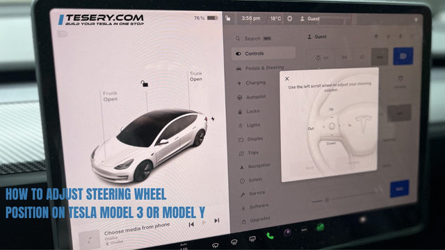 So passen Sie die Lenkrad position auf Tesla Modell 3 oder Modell Y an