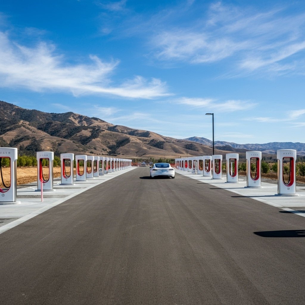 Tesla Completes Construction of Its Largest Supercharger Station, Now Open in Lost Hills, California - Tesery Official Store