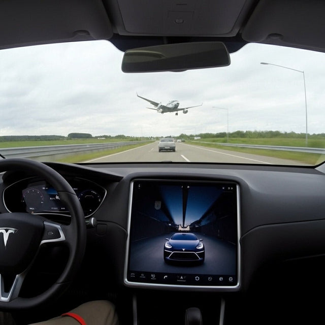Tesla-Dashcam-Video zeigt unglaubliches Ausweichmanöver bei Flugzeugabsturz