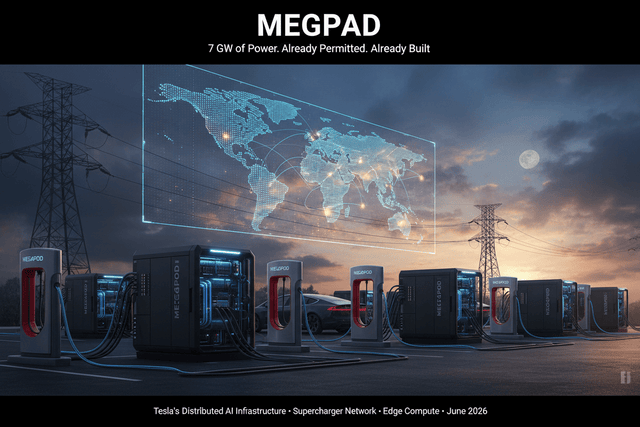 Tesla meldet „MEGAPOD“-Marke an: Modulare KI-Rechenzentren, gespeist vom 7 GW starken Supercharger-Netzwerk