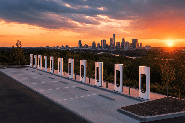 Tesla baut Berichten zufolge spezielle Robotaxi-Supercharger in Austin