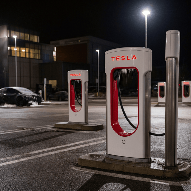 Tesla Supercharger in Schweden mit eingefrorenen Kabeln und Anti-Musk-Protestkunst inmitten von Arbeitskonflikten sabotiert
