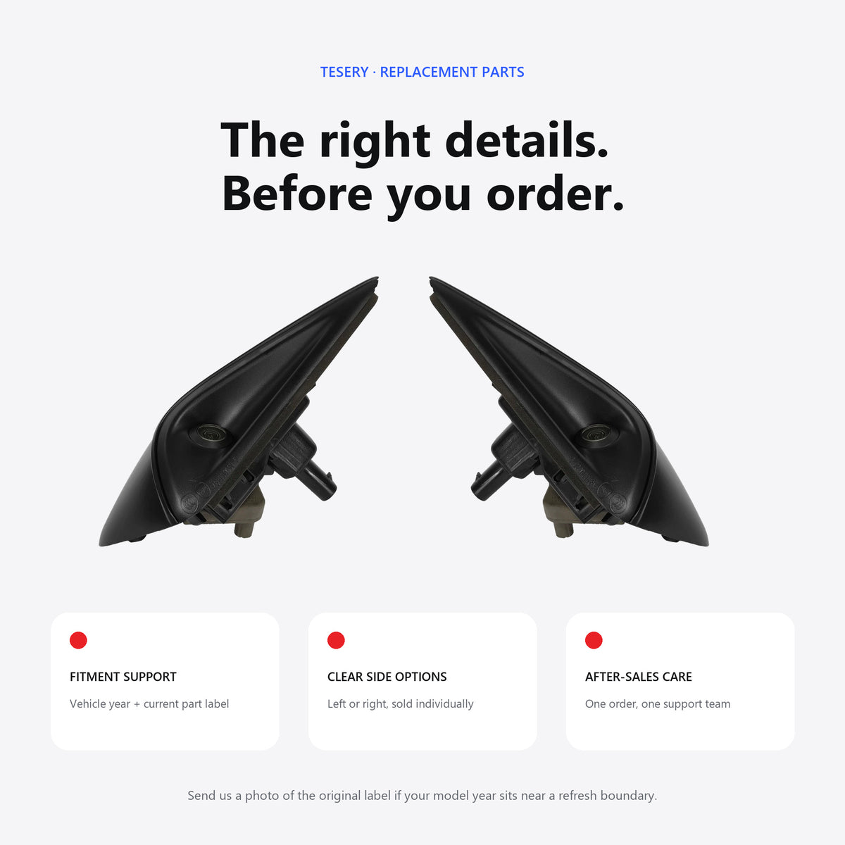 TESERY fitment and after-sales support for Tesla replacement parts