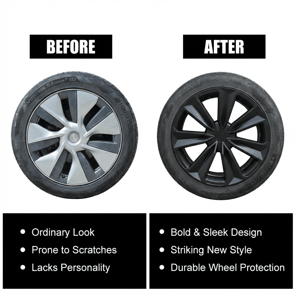 19” Gemini Wheel Covers for Model Y – Turbo Style Full Rim Protection | Tesery - Tesery Official Store