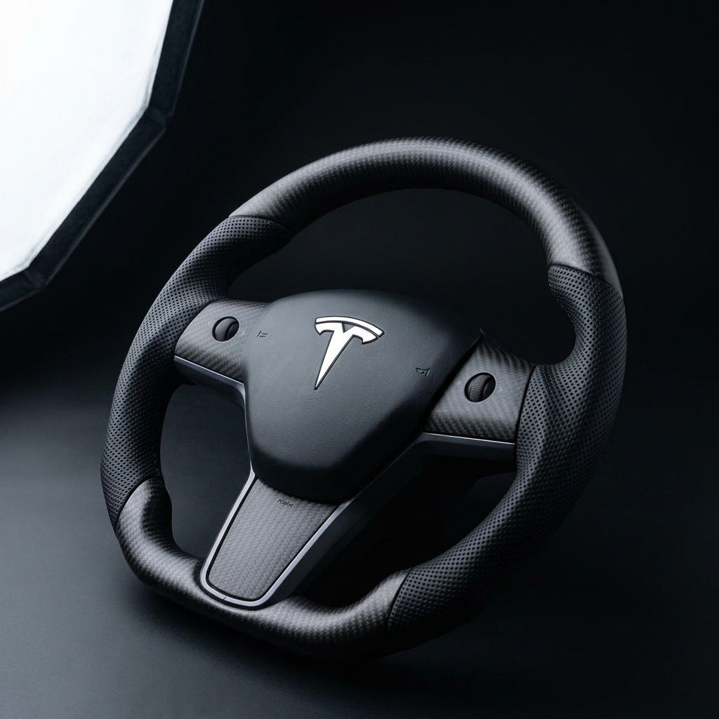 Sport Kohlefaser-Lenkrad für Tesla Modell 3 / Y Bar Style 39 ~