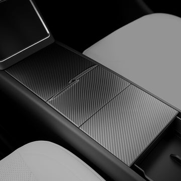 Dry Carbon Fiber Center Console Cover für Tesla Model Y Juniper/Model 3 Highland