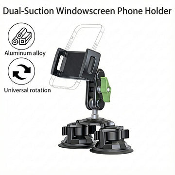 Dual-Suction Car Windowscreen Phone Mount | Navigation & Filming