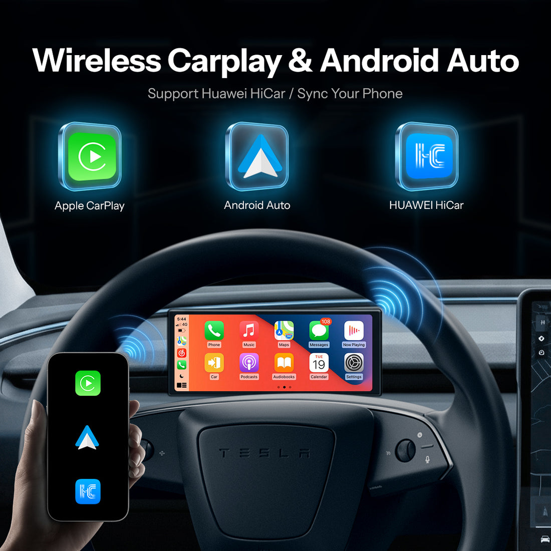 TESERY 6.2 'Dashboard-Bildschirm anzeige für Tesla Model 3 Highland/Model Y