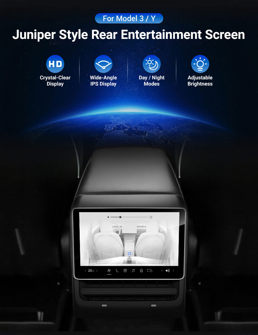 TESERY 8 Inch 4G Android Rear Entertainment Screen Display for Tesla Model Y / 3 - Tesery Official Store