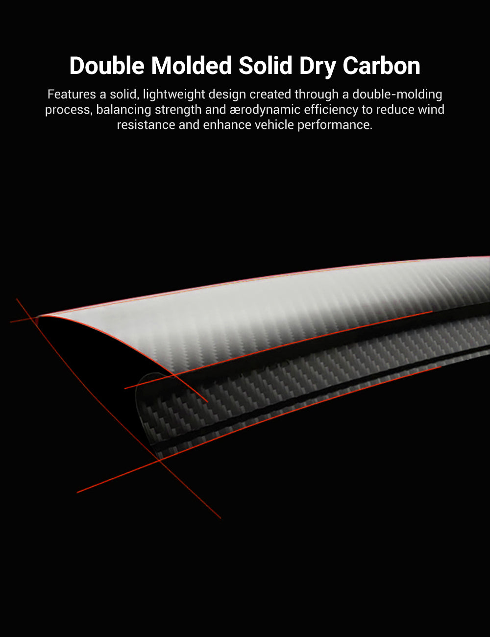 TESERY Spoiler Performance Style für Model Y / Model 3 Highland - Außenmodifikationen aus trockener Kohlefaser