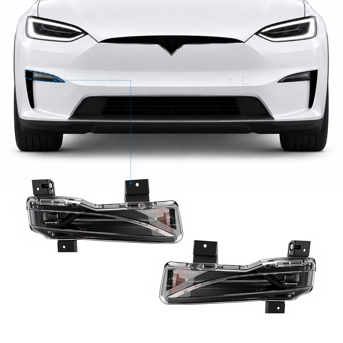 Model X fog light installed position