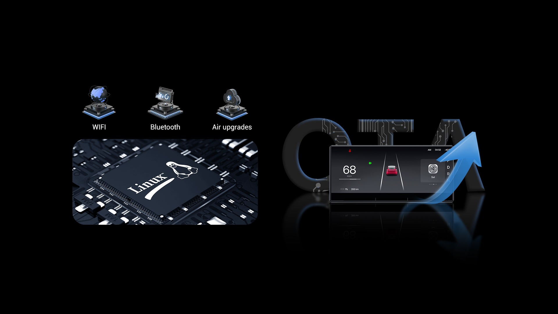 Music player with display and control buttons on a black background