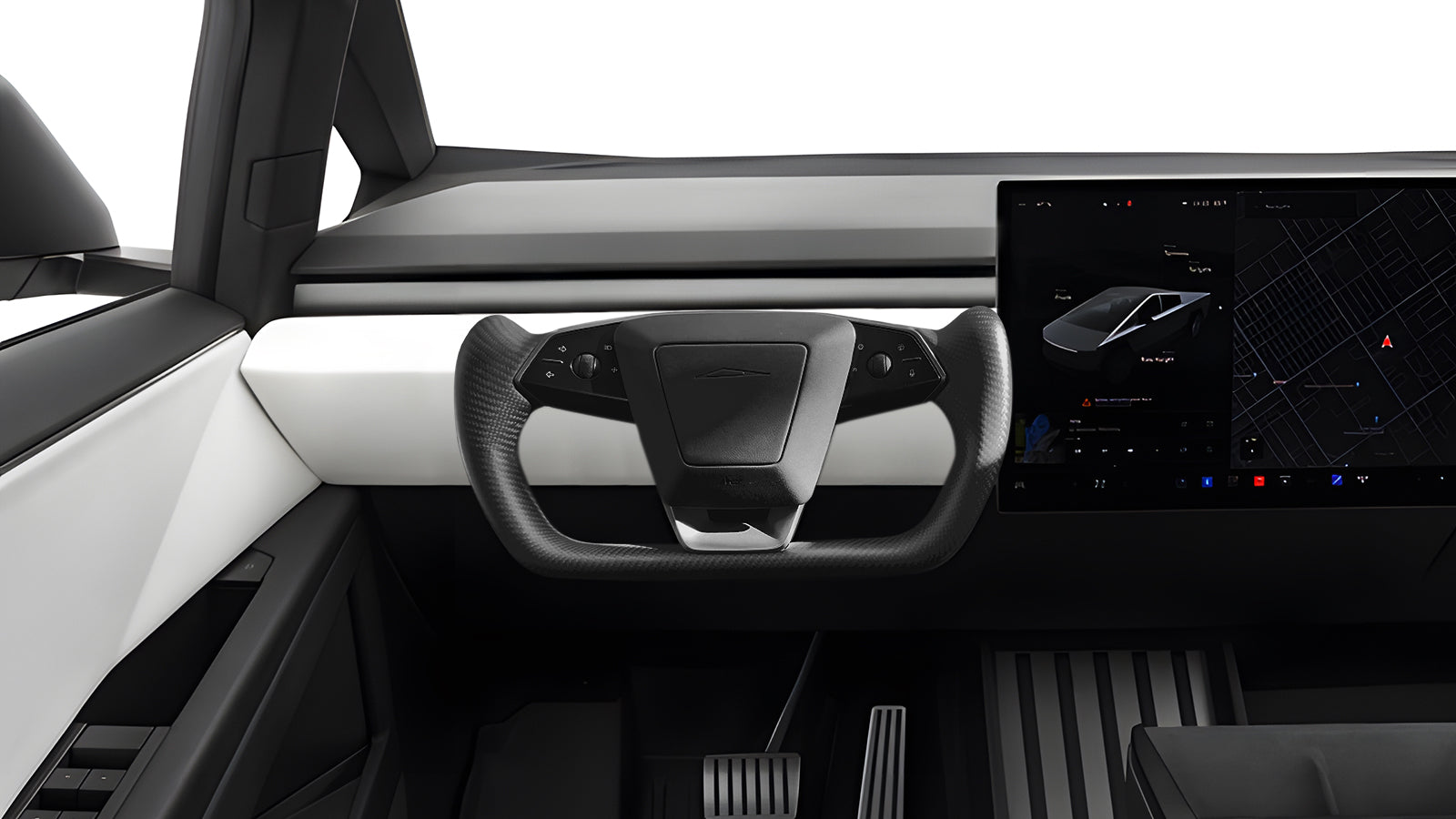 TESERY Cybertruck Carbon Fiber Yoke Steering Wheel