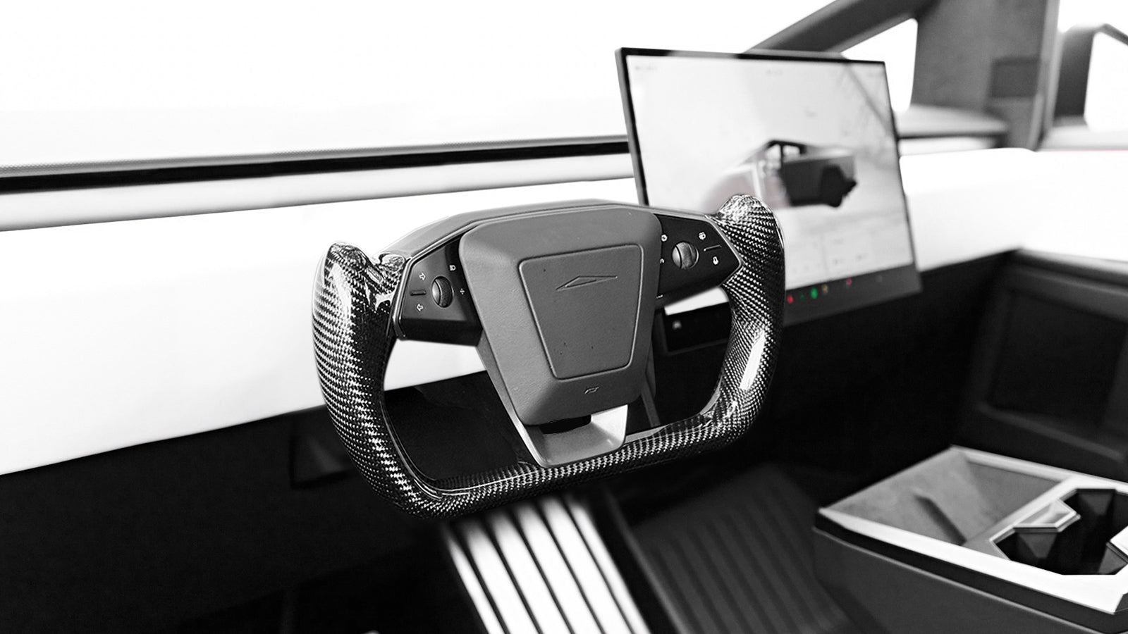 TESERY Cybertruck Carbon Fiber Yoke Steering Wheel