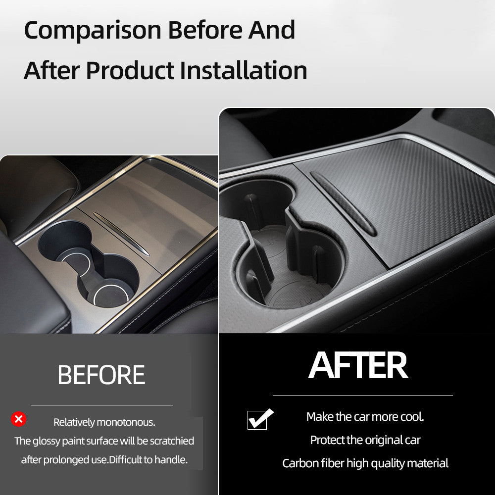 Tesla Model 3 / Y Center Console Wickel abdeckung-Kohlefaser-Innen mods