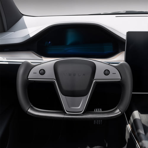 Touch Horn Carbon Fiber Yoke Steering Wheel for Model S / X 2021-2023
