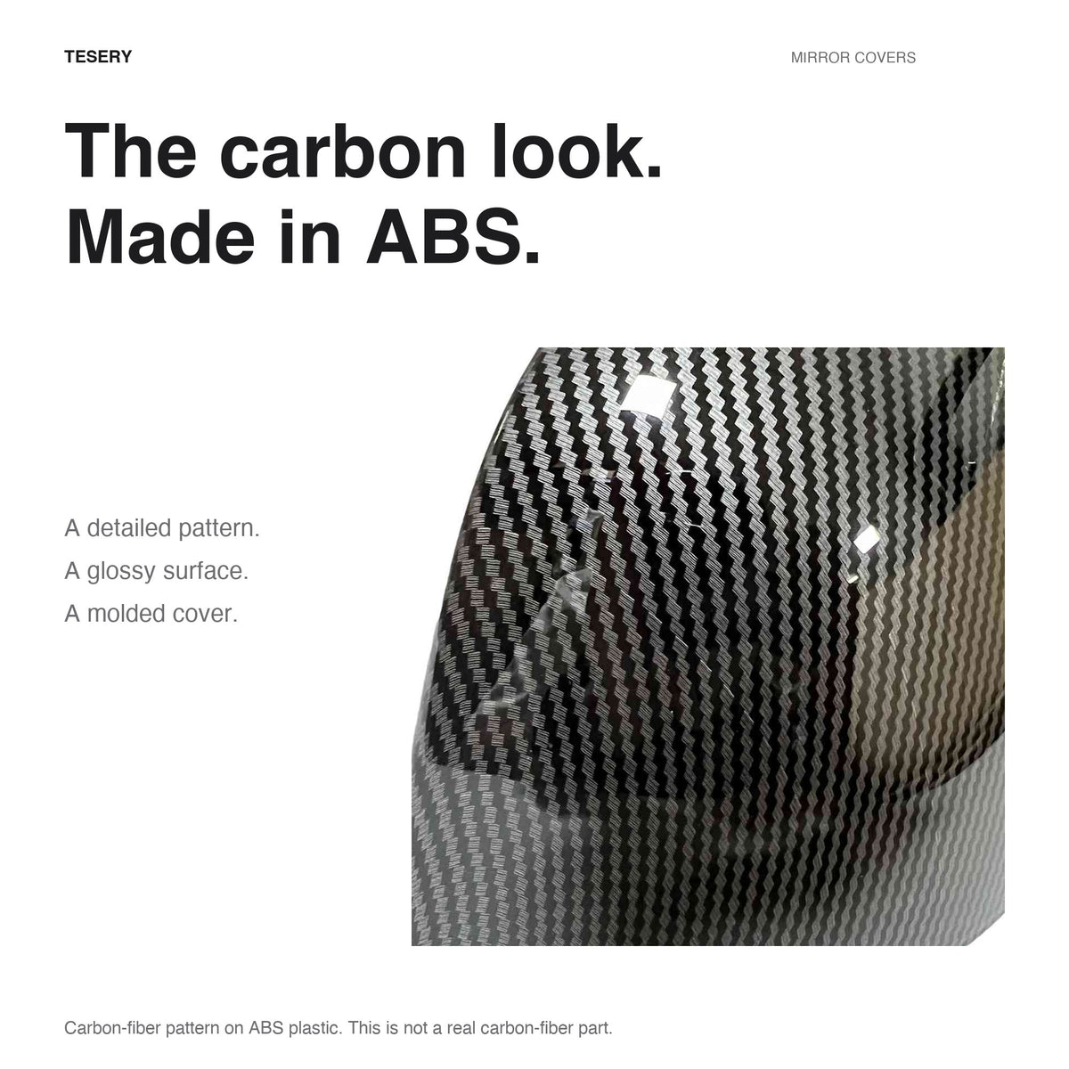 ABS Mirror Covers for Model 3/Y | 4 Finishes | 3M Tape | Scratch Protection | 3 Versions - Tesery Official Store