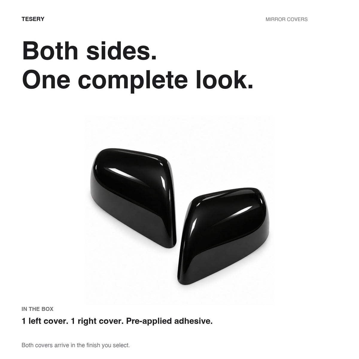 ABS Mirror Covers for Model 3/Y | 4 Finishes | 3M Tape | Scratch Protection | 3 Versions - Tesery Official Store