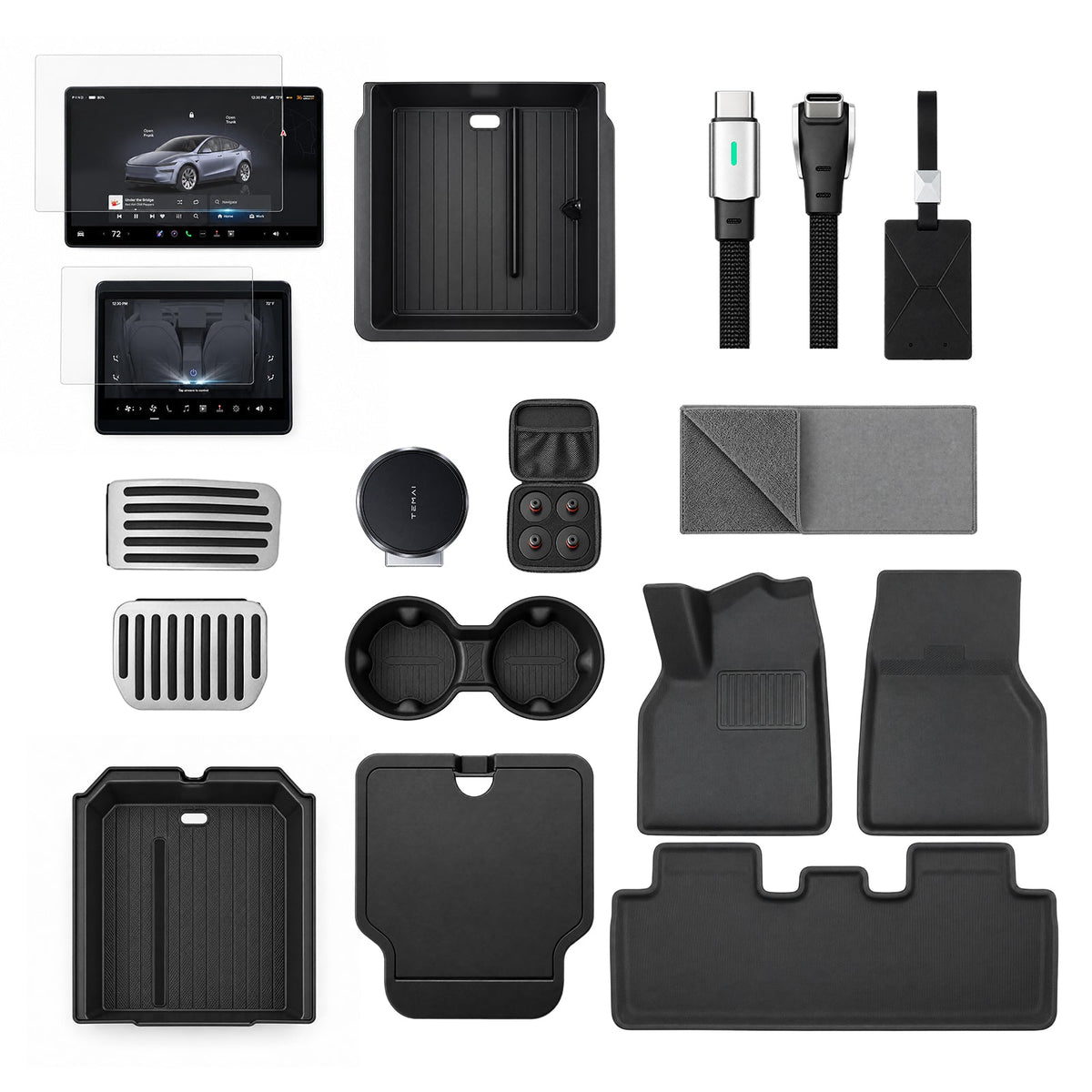 Accessories Kit for Tesla Model 3 Premium (2025+) – 12-Piece Must-Have Bundle for New Owners - Tesery Official Store