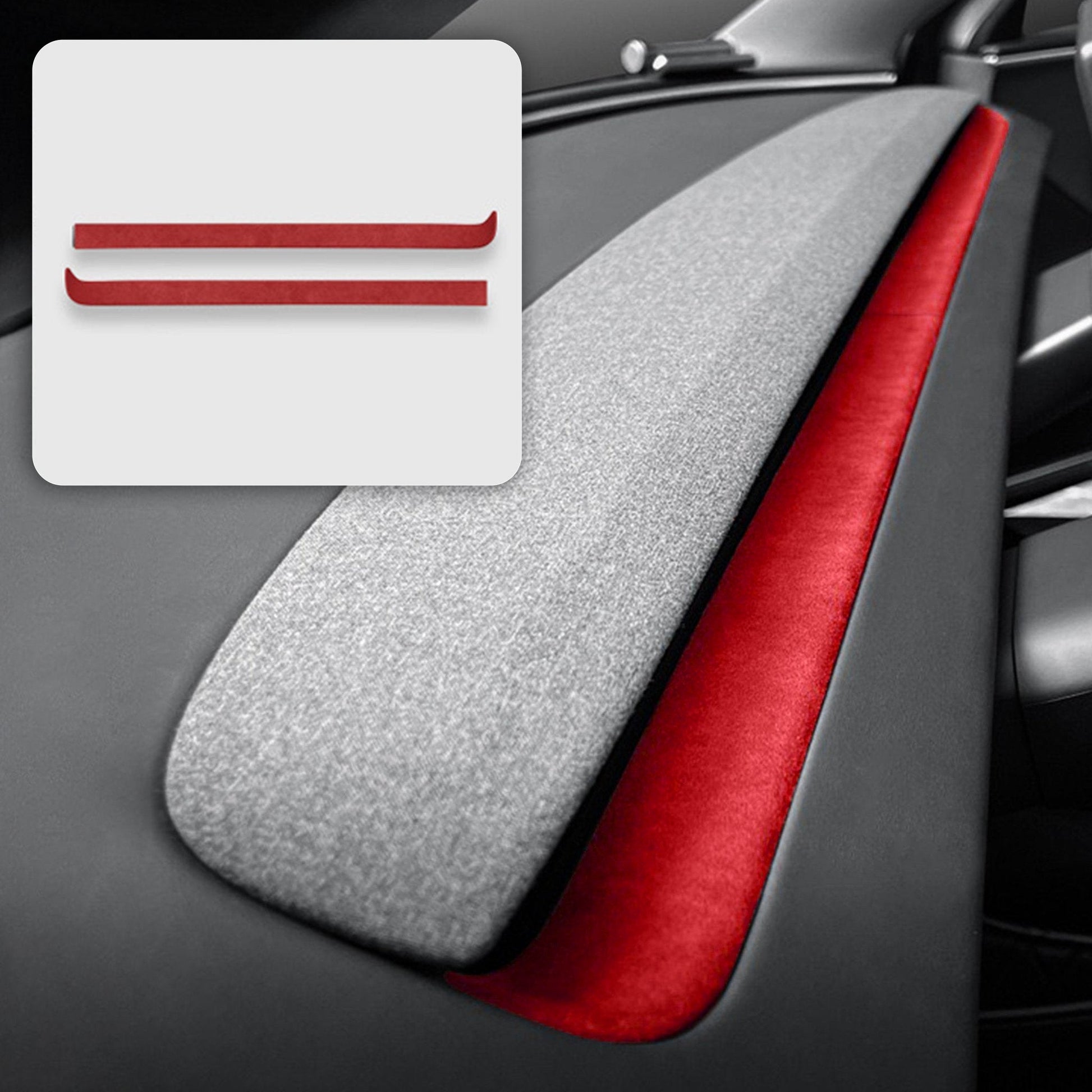 Alcantara Spliced Dash Trim for Tesla Model 3 Highland / Model Y Juniper (2PCS) - Tesery Official Store