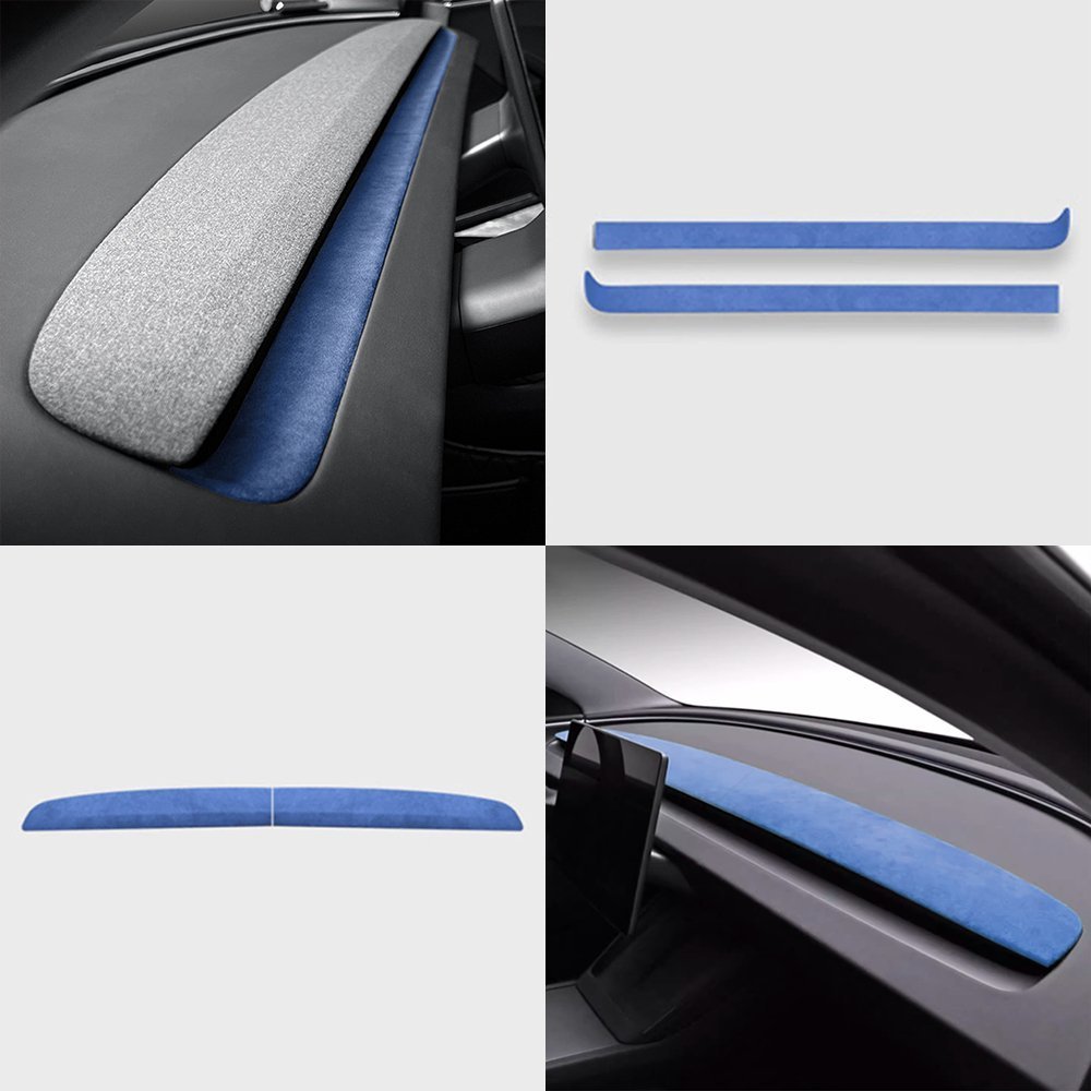 Alcantara Spliced Dash Trim for Tesla Model 3 Highland / Model Y Juniper (2PCS) - Tesery Official Store