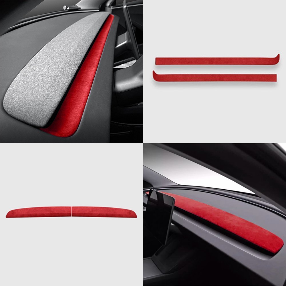Alcantara Spliced Dash Trim for Tesla Model 3 Highland / Model Y Juniper (2PCS) - Tesery Official Store