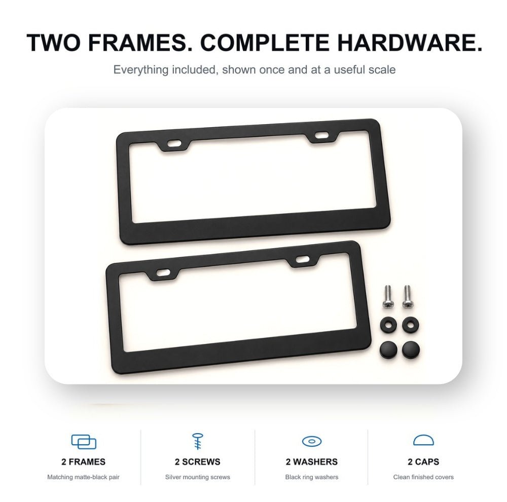 Black License Plate Frames for Tesla – 2 Pack, Front & Rear - Tesery Official Store