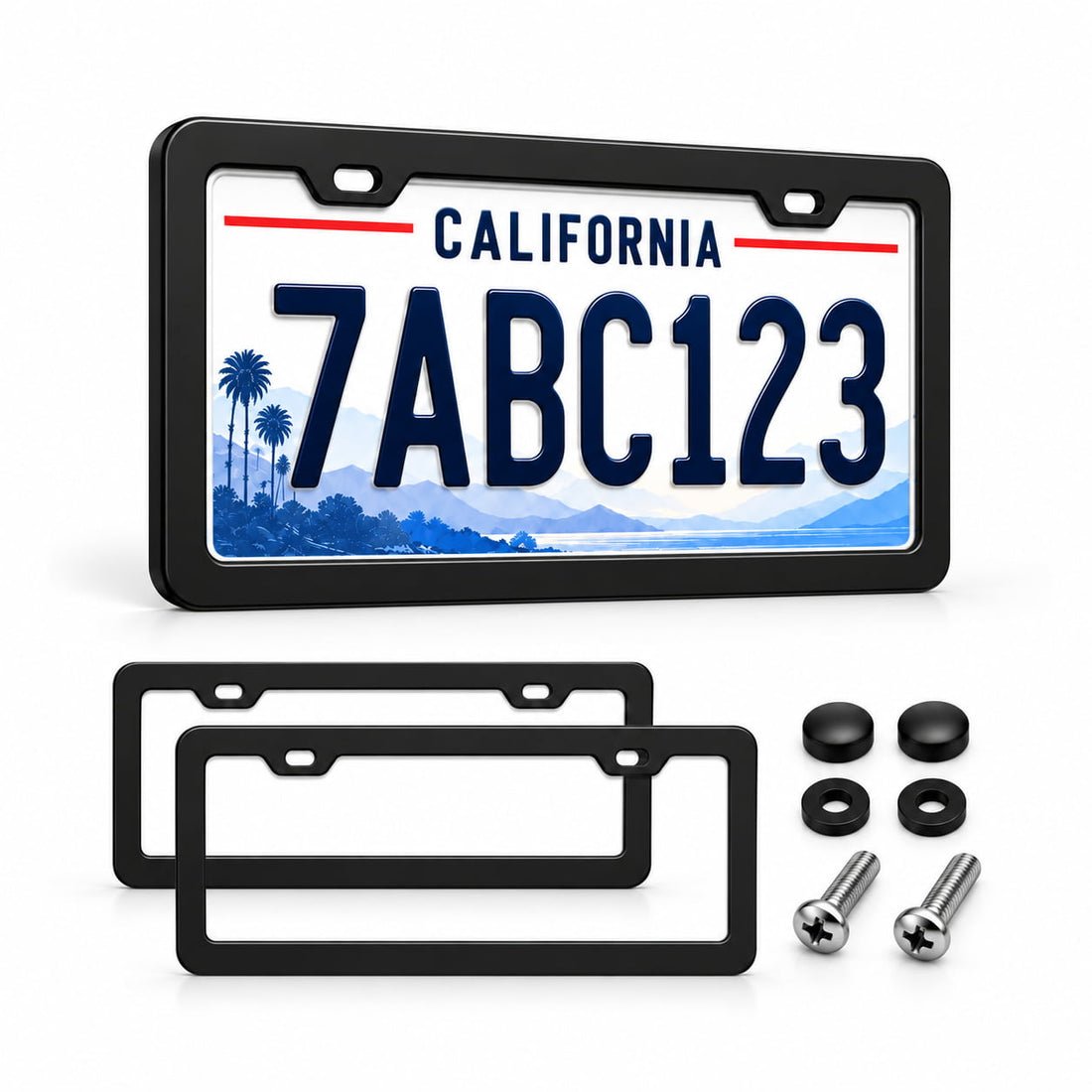Black License Plate Frames for Tesla – 2 Pack, Front & Rear - Tesery Official Store