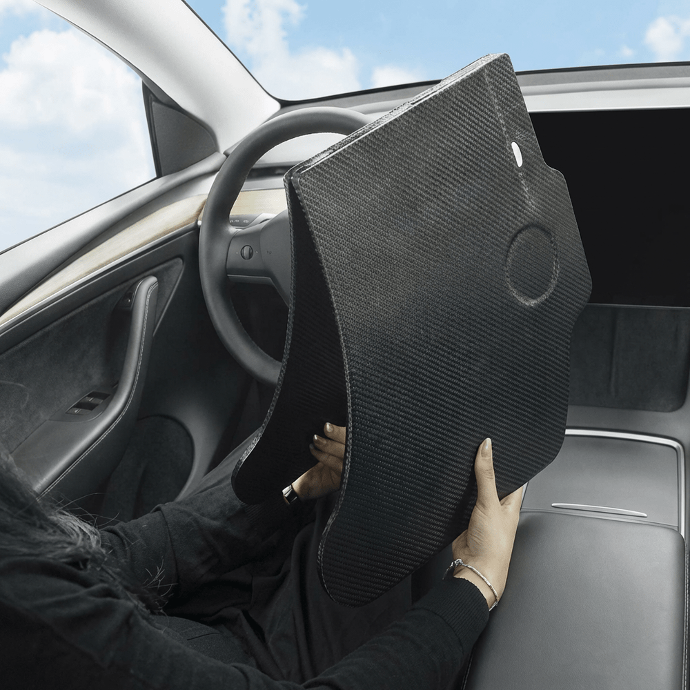 Carbon Fiber Pattern Foldable Working Tray Table for Model 3 Highland & Model Y Juniper | ABS - Tesery Official Store