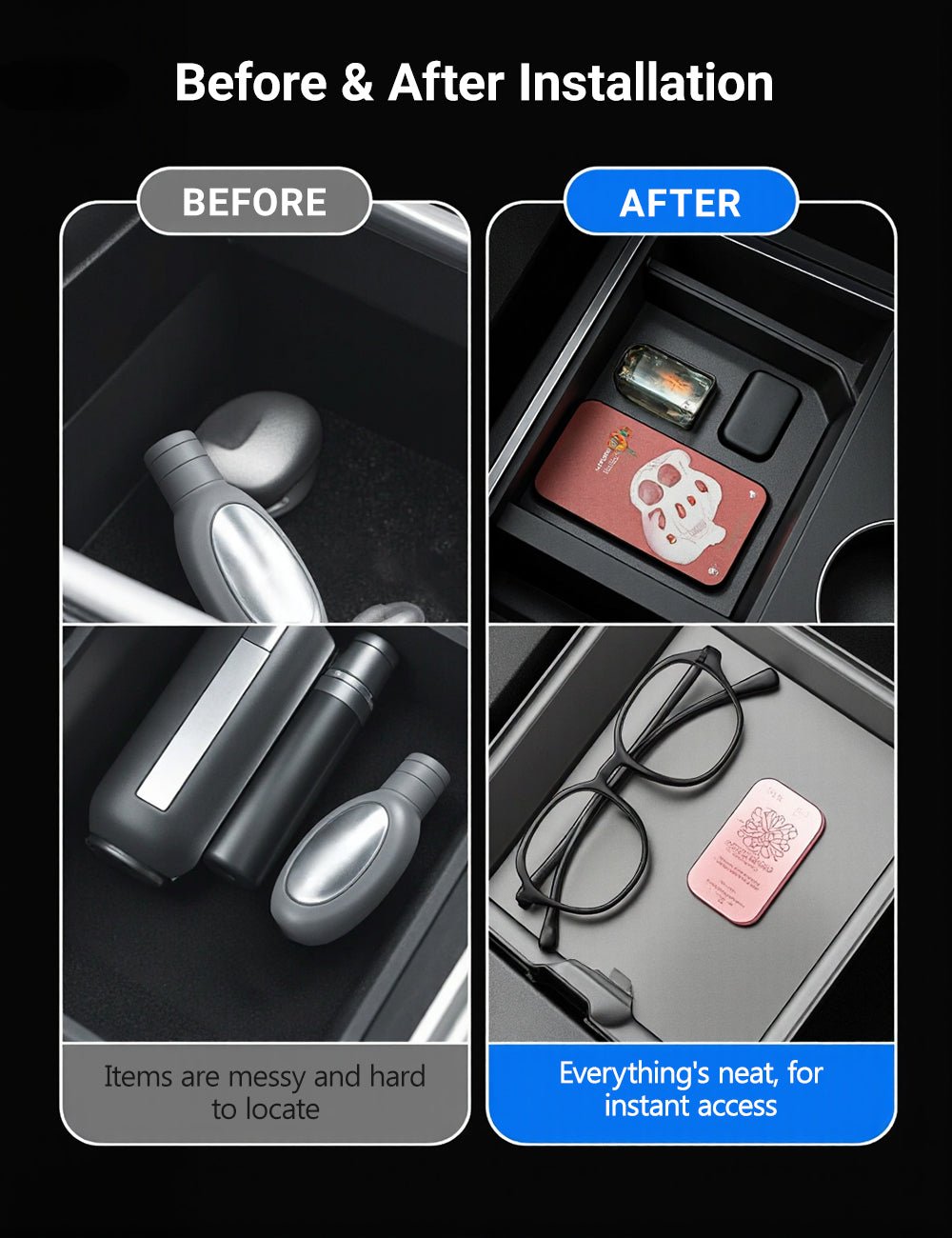 Center Console Tray Armrest Organizer for Tesla Model 3 Highland & New Model Y - Tesery Official Store