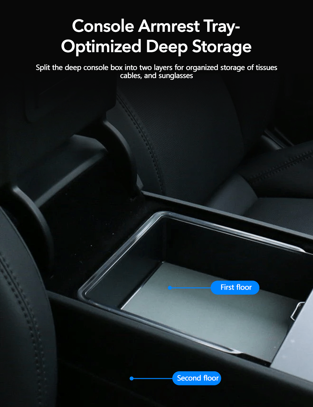 Console & Armrest Triple Storage Pack for Model Y Juniper & Model 3 Highland - Tesery Official Store