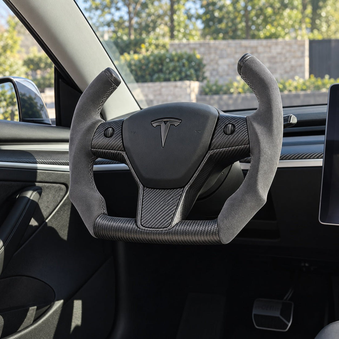 Custom Carbon Fiber Steering Wheel for Tesla Model 3 / Y【F1 Style】 - Tesery Official Store