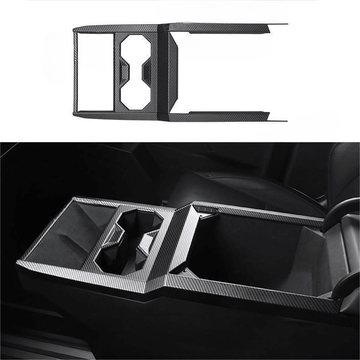 Cybertruck Center Console Cup Holder ABS Carbon Fiber Style Protective Overlay - Tesery Official Store