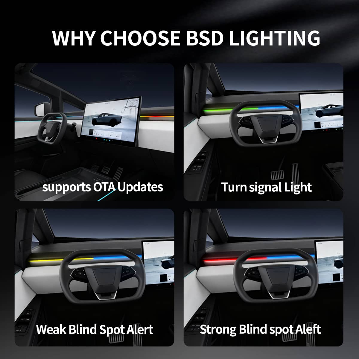 Cybertruck Smart BSD Blind Spot LED Ambient Lighting Kit - Tesery Official Store