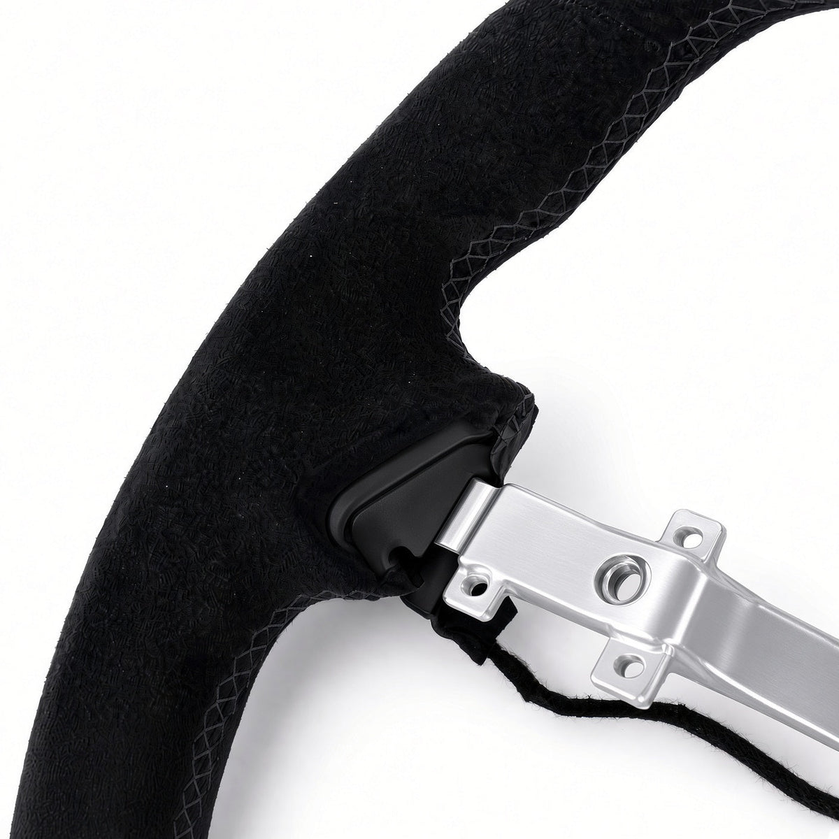 D-Shaped Alcantara Steering Wheel for Model 3 Highland / Model Y Juniper - Tesery Official Store
