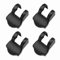 Four black door check-arm covers arranged in two rows on white.