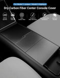 Dry Carbon Fiber Center Console Cover For Tesla Model Y Juniper / Model 3 Highland - Tesery Official Store