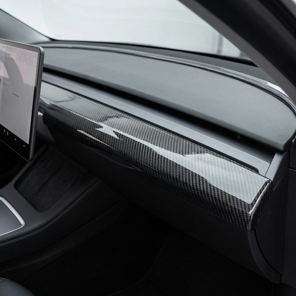 Dry Carbon Fiber Upper Dash Overlay for Model 3 / Y - Tesery Official Store