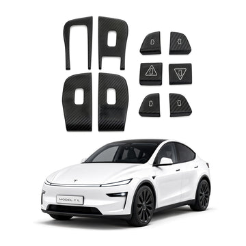 Dry Carbon Fiber Window Lift Button Trim & Switch Covers for Tesla Model Y L - Tesery Official Store